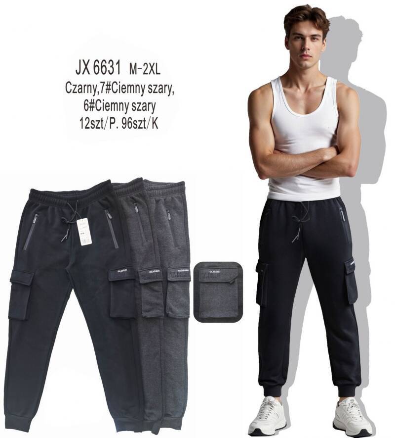 Spodnie dresowe meskie Roz M-2XL, Mix 3 Kolor Paczka 12 szt